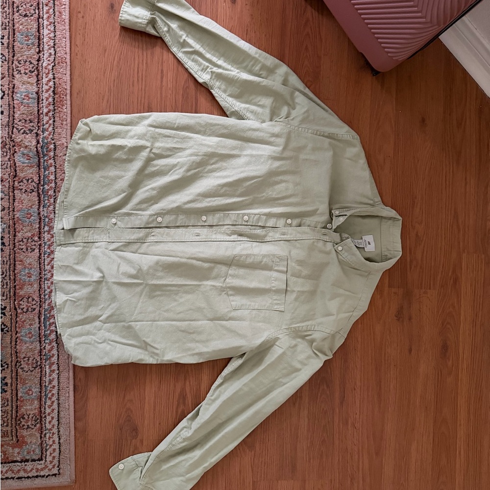 H&M Light Green Casual Button Down Shirt